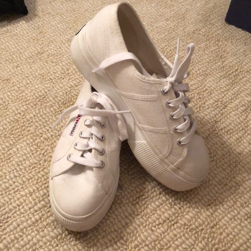 Superga Linea White Platform Sneakers